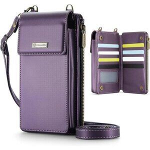 Small Crossbody Cell Phone Bag, RFID Blocking Shoulder Handbag Strap Wallet